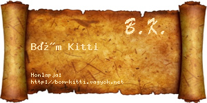Böm Kitti névjegykártya